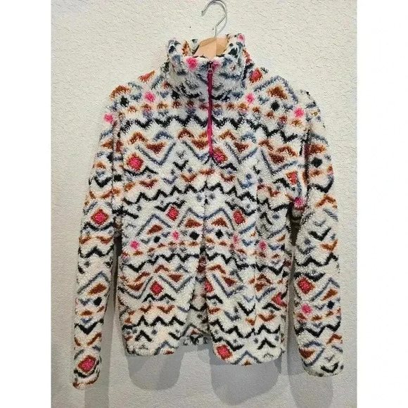 Eddie Bauer Southwestern Aztec 1/2 Zip Sherpa Fleece Pullover Jacket Small - Picture 3 of 4